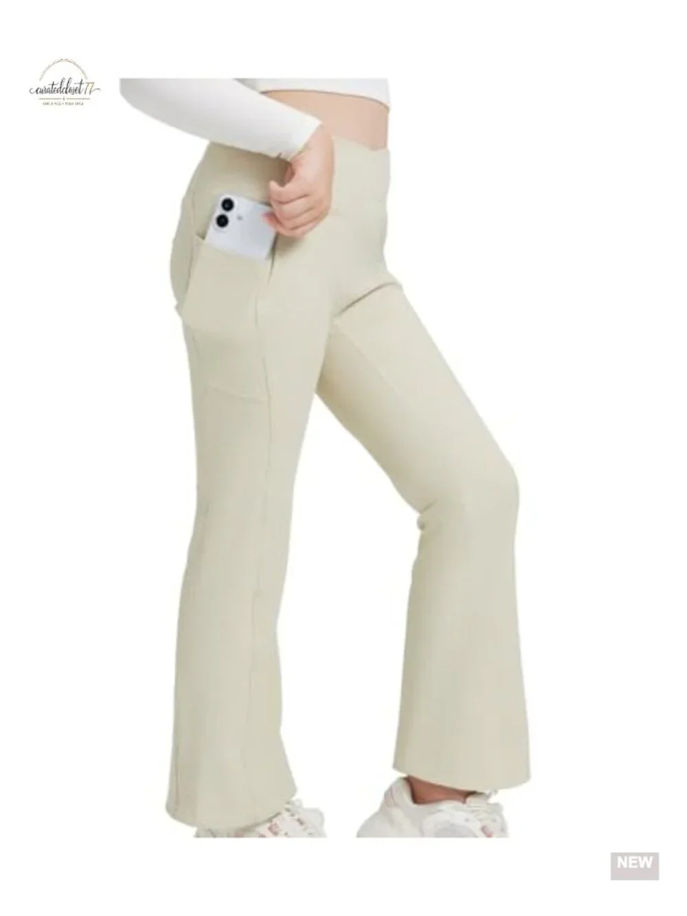 Seamless Ribbed Flare Leggings Cross High Waist Bootcut Bell Bottoms Girls Yoga